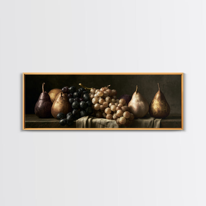 Classical Fruit Still Life Canvas Print, Dining Room Art, Abstract Wall Art, Dining Room Decor, Watercolor Art, Dining, DRA-3x1-65