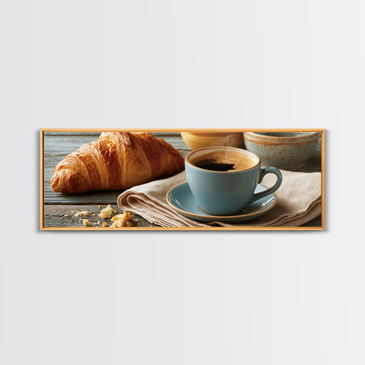 Coffee and Pastry Scene for Breakfast Nook Canvas Print, Dining Room Art, Textured Painting, Dining Room Decor, Dining, DRA-3x1-78