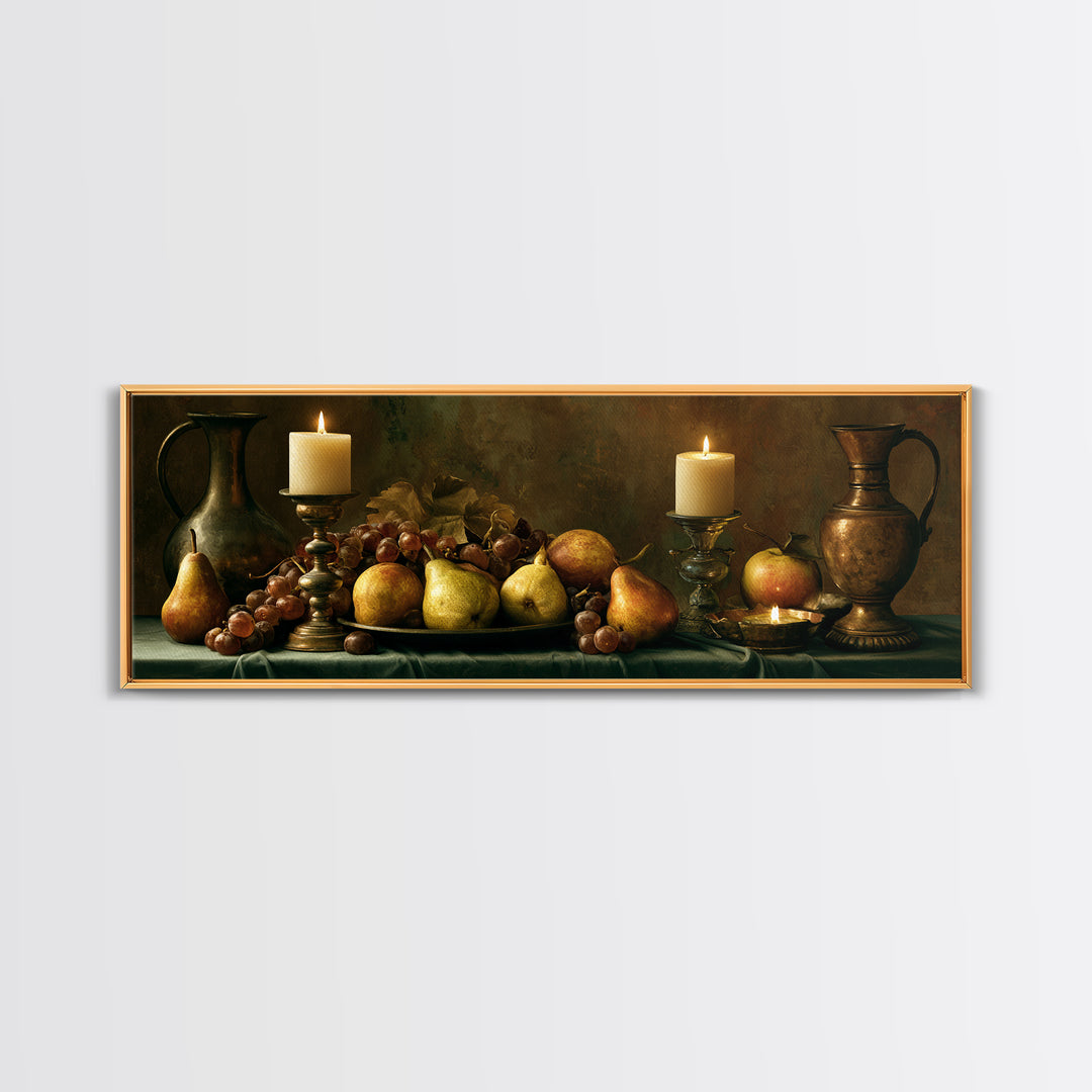 Classical Fruit Still Life Framed Canvas Print, Dining Room Art, Set of 3 Prints, Dining Room Decor, Oil Painting, Dining, DRA-3x1-89