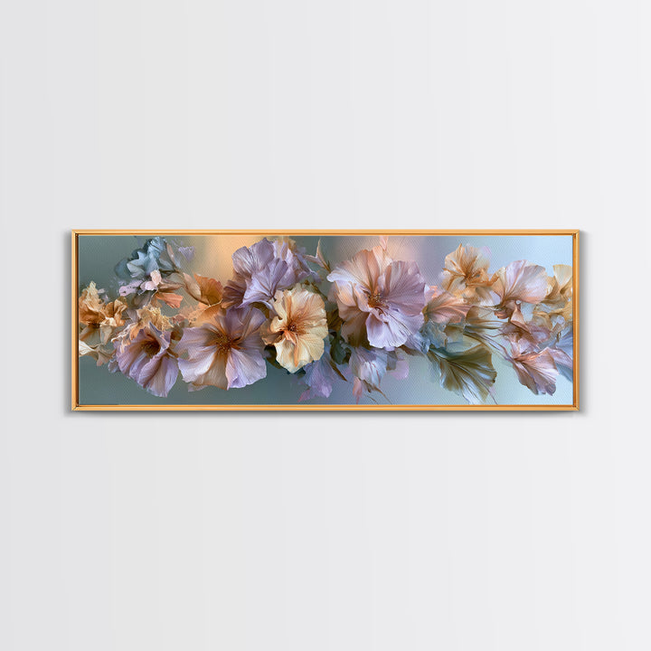Large Floral Centerpiece Framed Canvas Print, Dining Room Art, Living Room Decor, Dining Room Decor, Fine Art, Dining, DRA-3x1-90