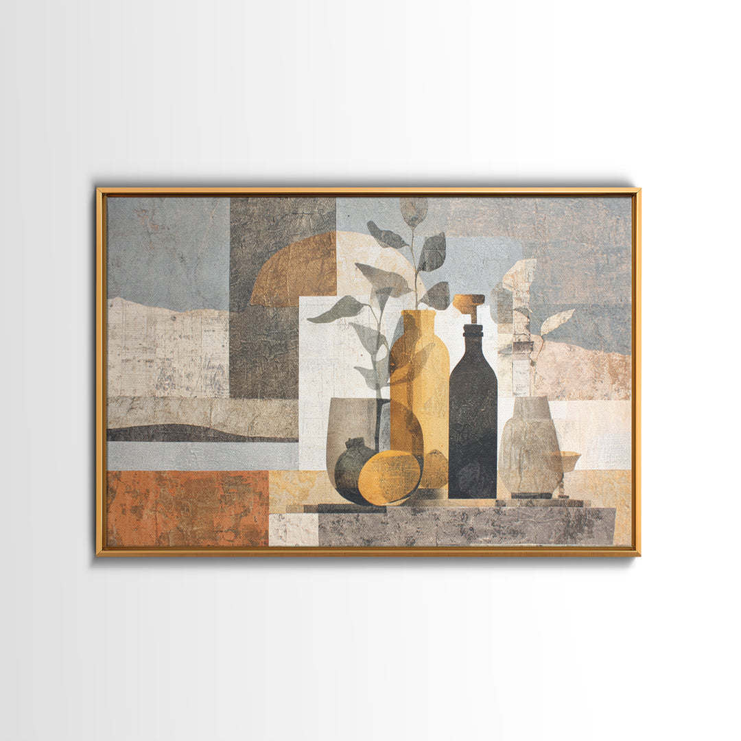 French Bistro Food Illustration Without Text Framed Canvas Print, Dining Room Art, Home Decor, Dining Room Decor, Dining, DRA-3x2-14