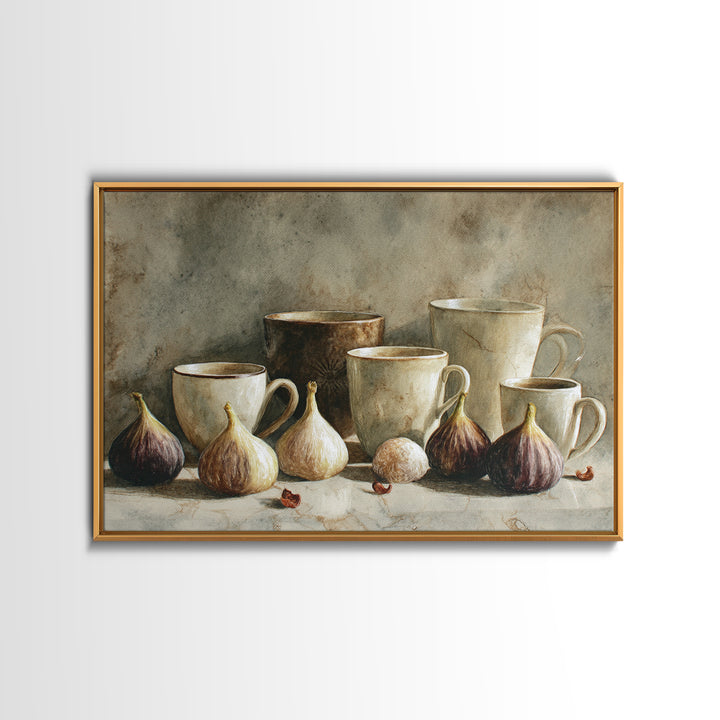 Coffee and Pastry Scene for Breakfast Nook Framed Canvas Print, Dining Room Art, Fall Decor, Dining Room Decor, Dining, DRA-3x2-18