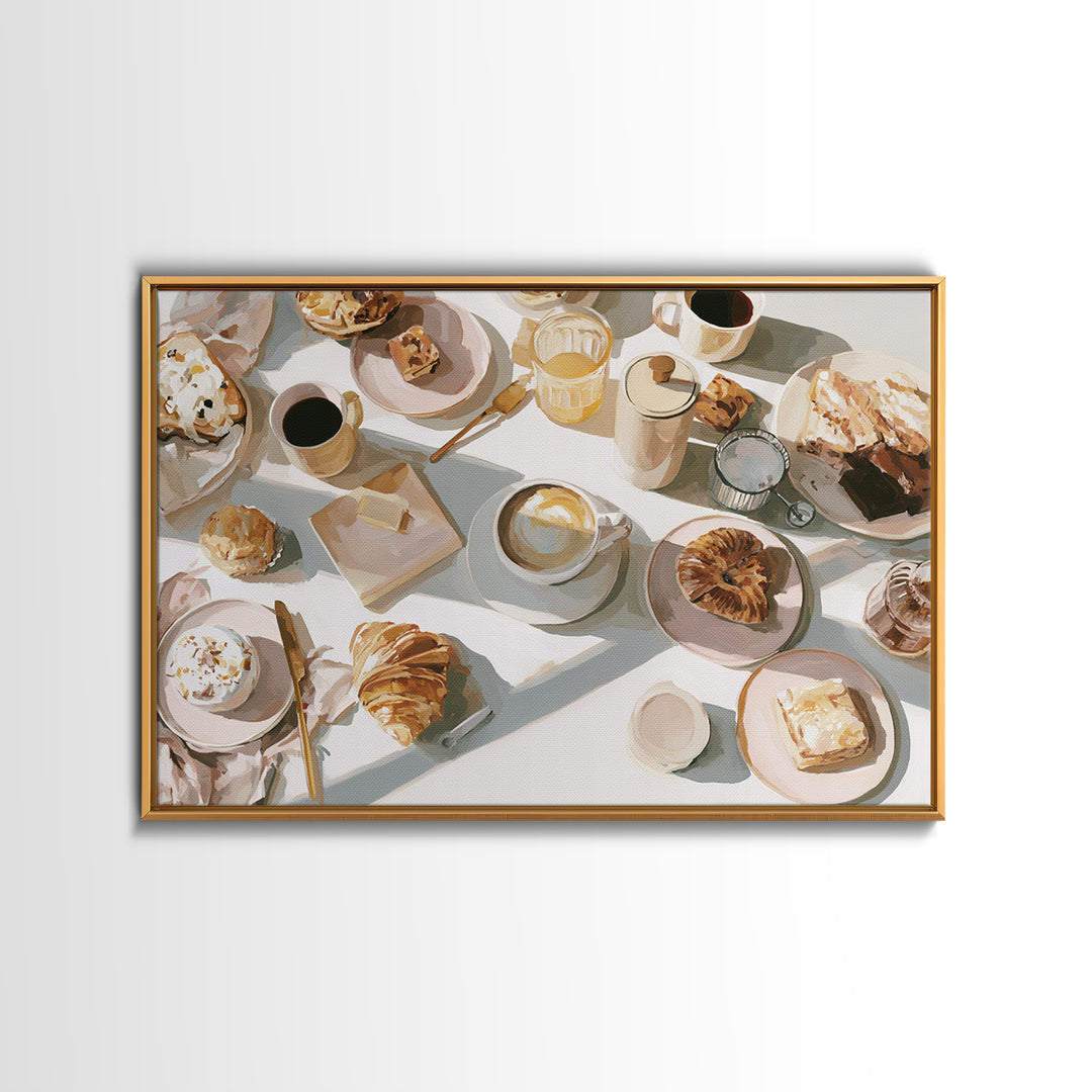 Coffee and Pastry Scene for Breakfast Nook Canvas Print, Dining Room Art, Canvas Art, Dining Room Decor, Fine Art, Dining, DRA-3x2-42