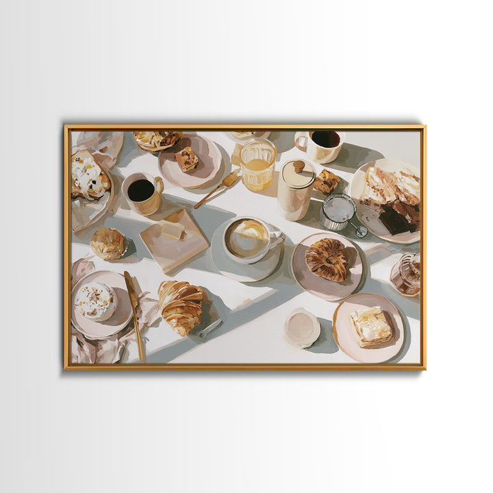 Coffee and Pastry Scene for Breakfast Nook Canvas Print, Dining Room Art, Canvas Art, Dining Room Decor, Fine Art, Dining, DRA-3x2-42