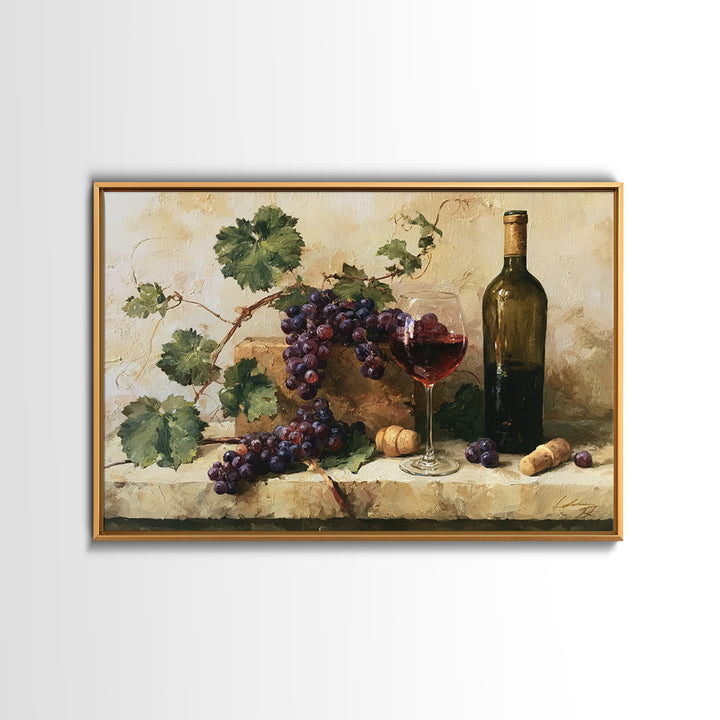 Botanical Grapevine with Leaves and Fruit Canvas Print, Dining Room Art, Set of 3 Prints, Dining Room Decor, Dining, DRA-3x2-97