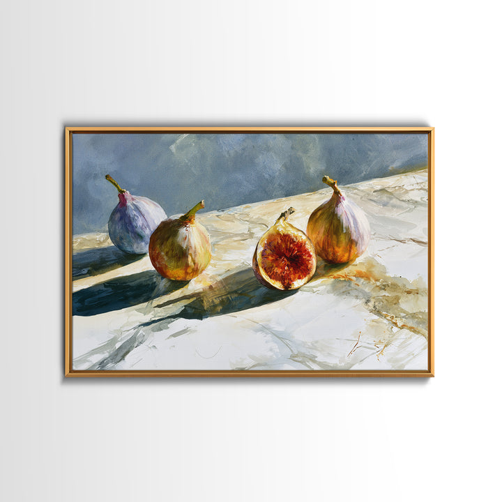 Figs on Marble Framed Canvas Print, Dining Room Art, Gallery Decor, Dining Room Decor, Fine Art, Dining, Minimalist Decor, DRA-3x2-99