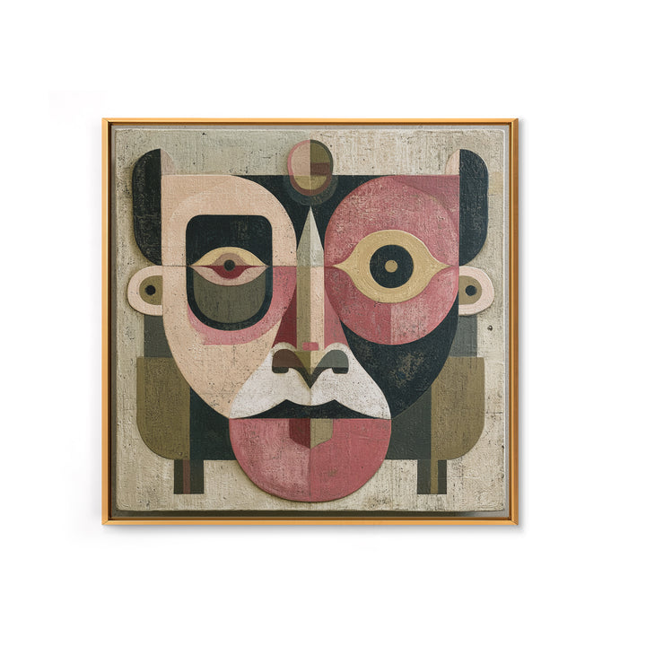 Abstract Mask with Playful Textures Canvas Print, Eclectic Art, Room Decor, Living Room Decor, Abstract Art, Eclectic, ECL-1x1-20