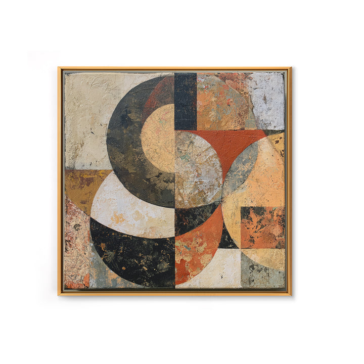 Abstract Shapes Layered Framed Canvas Print, Eclectic Art, Art Prints, Living Room Decor, Fine Art, Eclectic, Abstract Art, ECL-1x1-28