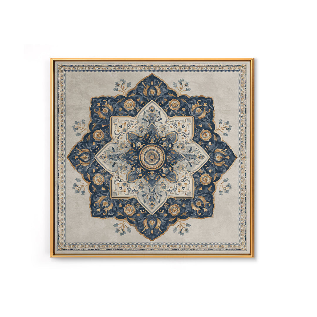 Layered Tapestry Pattern Framed Canvas Print, Eclectic Art, Portrait, Living Room Decor, Fine Art, Eclectic, Modern Decor, ECL-1x1-64