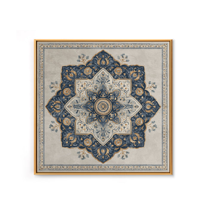 Layered Tapestry Pattern Framed Canvas Print, Eclectic Art, Portrait, Living Room Decor, Fine Art, Eclectic, Modern Decor, ECL-1x1-64