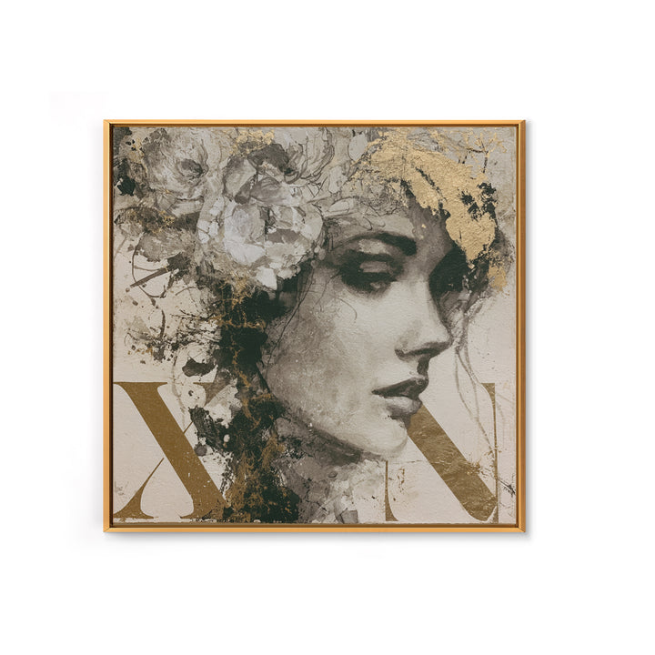 Mixed Media Woman Framed Canvas Print, Eclectic Art, Art Print, Living Room Decor, Oil Painting, Eclectic, Portrait, ECL-1x1-8