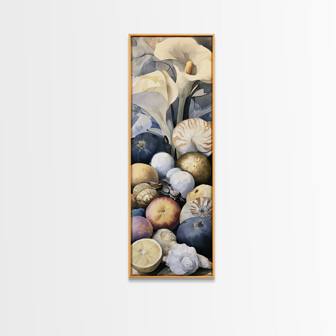 Bold Maximalist Still Life Framed Canvas Print, Eclectic Art, Modern Decor, Living Room Decor, Abstract Art, Eclectic, ECL-1x3-15