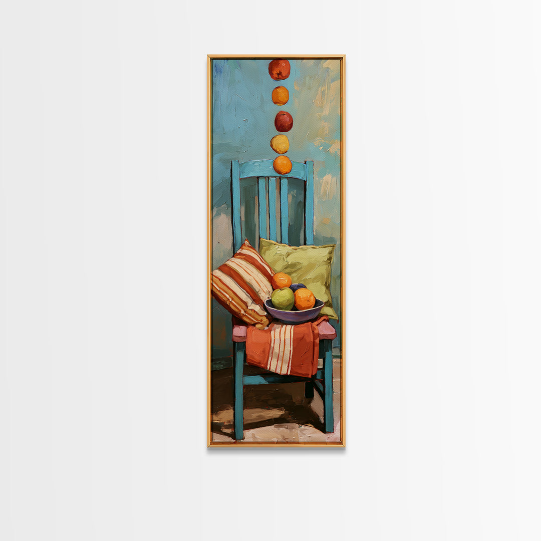 Whimsical Chair Still Life Canvas Print, Eclectic Art, Textured Painting, Living Room Decor, Fine Art, Eclectic, Digital Art, ECL-1x3-26