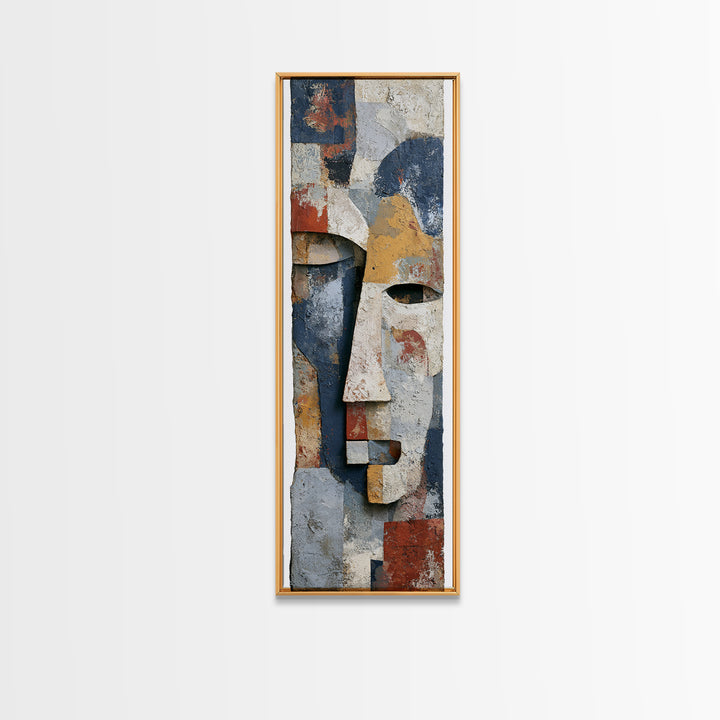 Abstract Mask with Playful Textures Canvas Print, Eclectic Art, Printable Art, Living Room Decor, Abstract Art, Eclectic, ECL-1x3-32