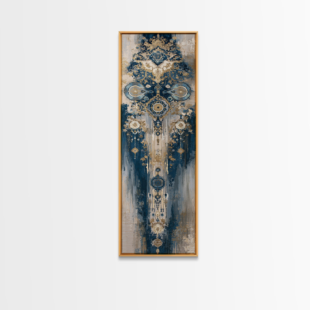 Layered Tapestry Pattern Framed Canvas Print, Eclectic Art, Dopamine Decor, Living Room Decor, Eclectic, Minimalist Decor, ECL-1x3-52