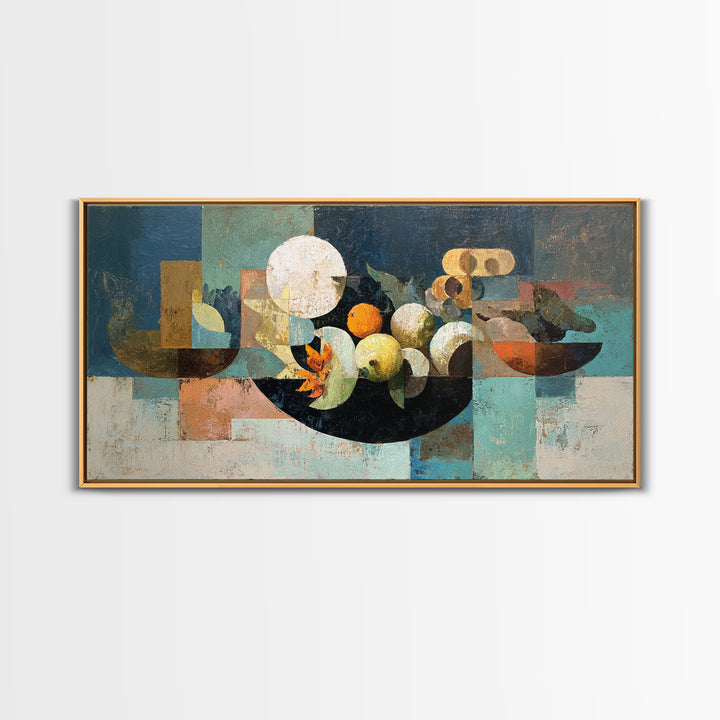 Unexpected Lobster and Lemons Still Life Canvas Print, Eclectic Art, Printable, Living Room Decor, Oil Painting, Eclectic, ECL-2x1-62