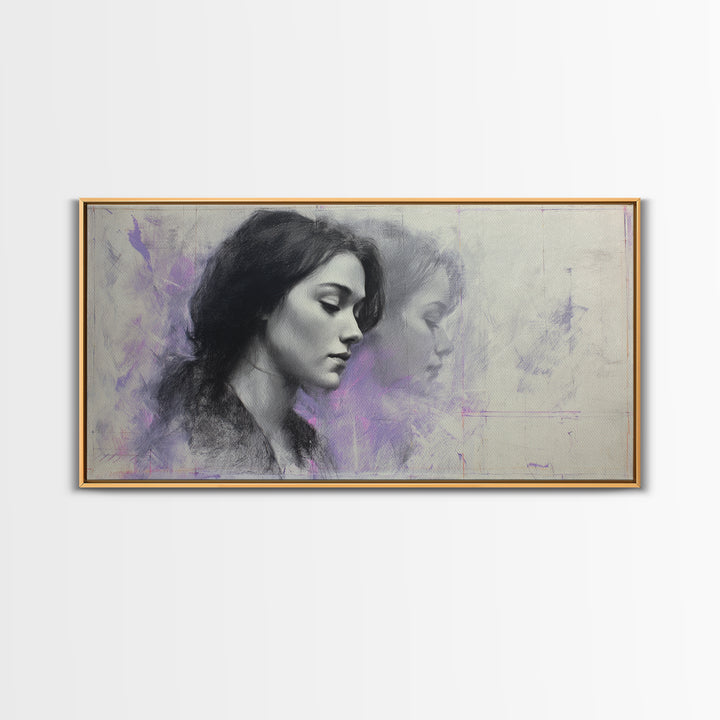 Layered Tapestry Pattern Framed Canvas Print, Eclectic Art, Portrait, Living Room Decor, Fine Art, Eclectic, Modern Decor, ECL-2x1-84
