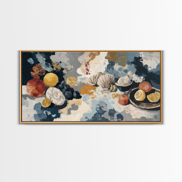Bohemian Patchwork Landscape Framed Canvas Print, Eclectic Art, Boho, Living Room Decor, Fine Art, Eclectic, Unique Wall Art, ECL-2x1-92
