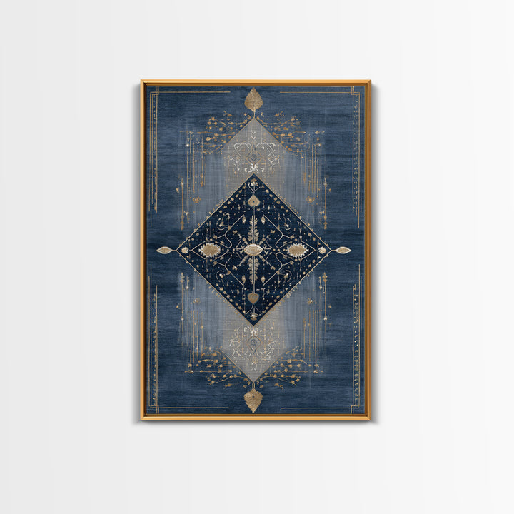 Layered Tapestry Pattern Framed Canvas Print, Eclectic Art, Digital Art, Living Room Decor, Fine Art, Eclectic, Digital Print, ECL-2x3-24