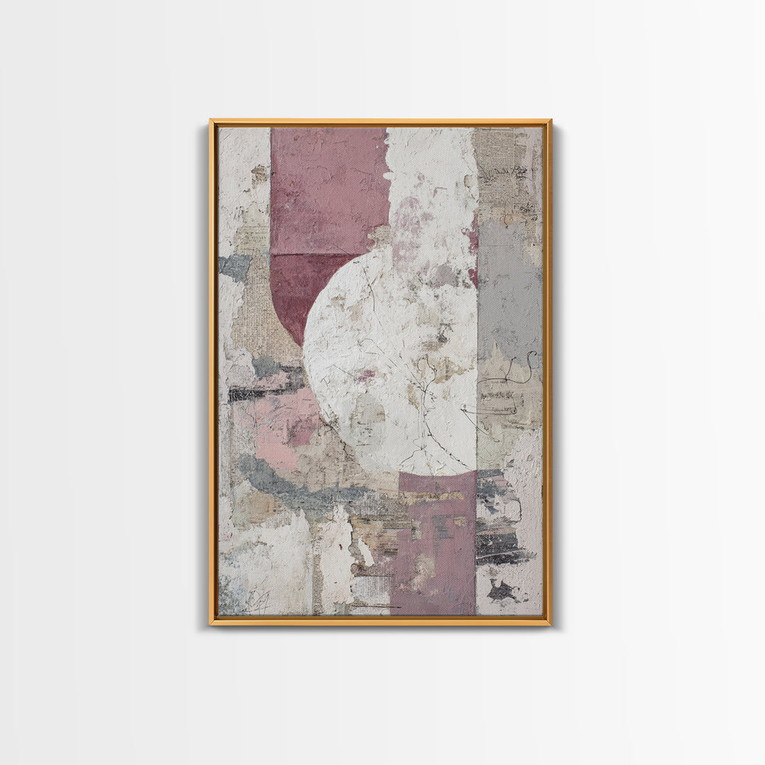 Abstract Shapes Layered Framed Canvas Print, Eclectic Art, Unique Wall Art, Living Room Decor, Abstract Art, Eclectic, ECL-2x3-60