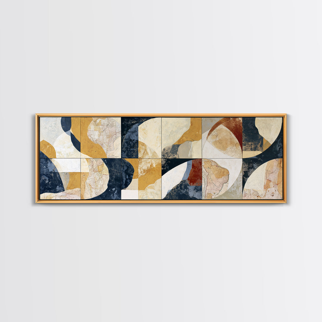 Abstract Shapes Layered Canvas Print, Eclectic Art, Unique Wall Art, Living Room Decor, Fine Art, Eclectic, Home Decor, ECL-3x1-20