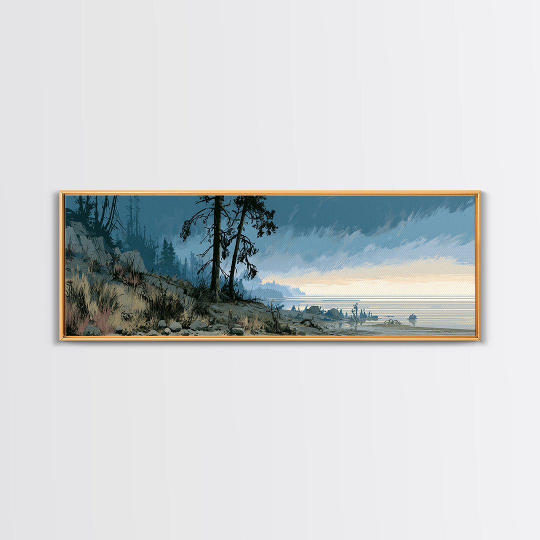 Playful Checkerboard Landscape Canvas Print, Eclectic Art, Minimalist Decor, Living Room Decor, Fine Art, Eclectic, ECL-3x1-49
