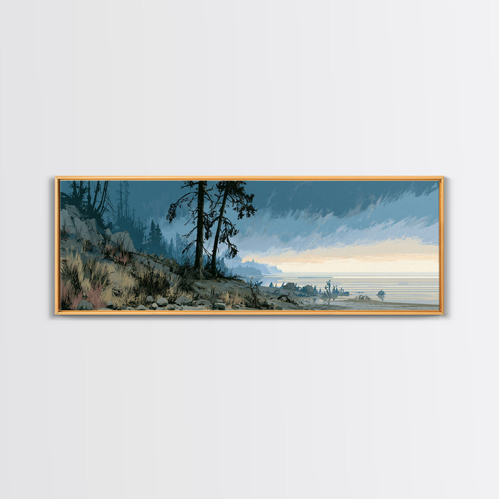 Playful Checkerboard Landscape Canvas Print, Eclectic Art, Minimalist Decor, Living Room Decor, Fine Art, Eclectic, ECL-3x1-49