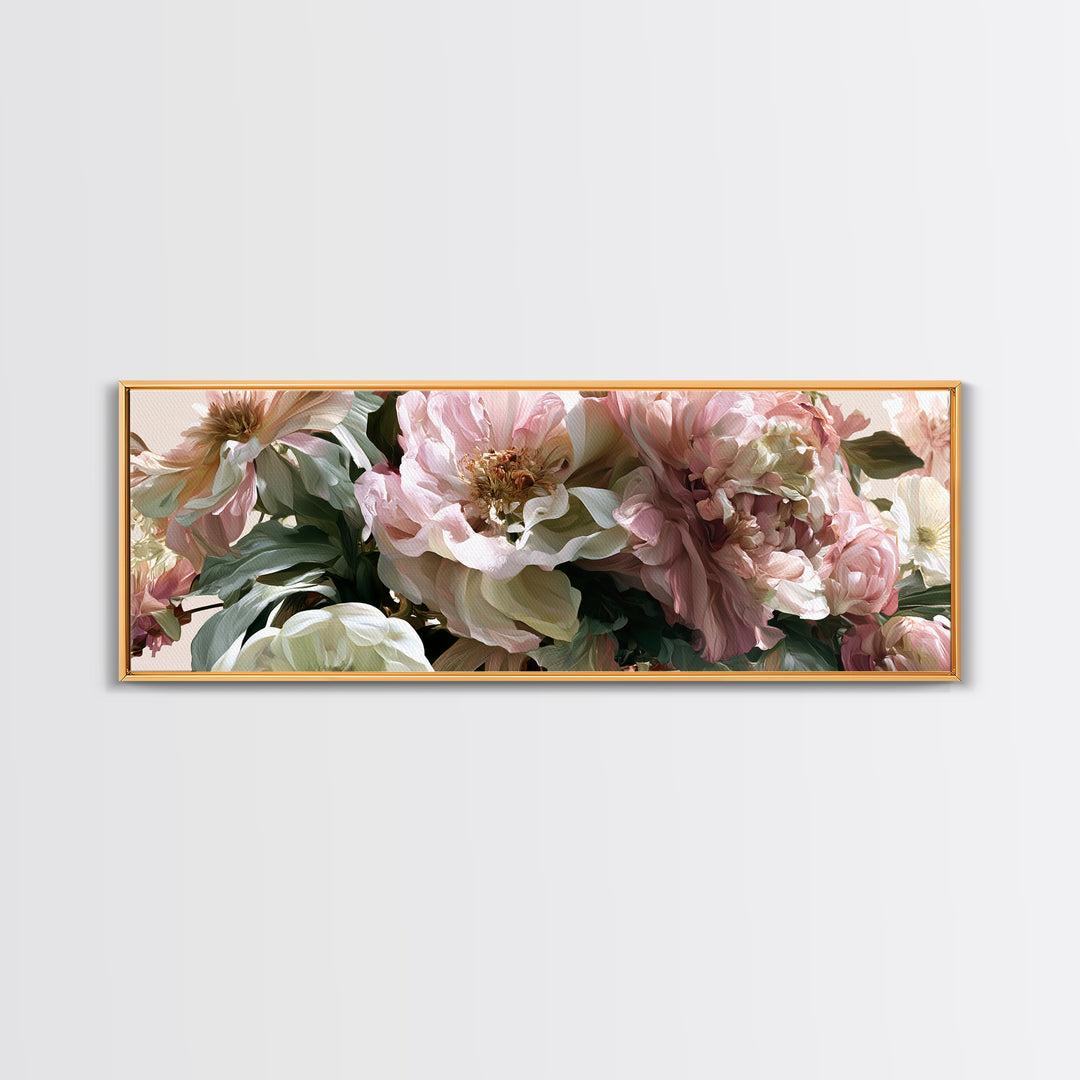Retro Futurist Vase of Flowers Canvas Print, Eclectic Art, Living Room Decor, Fine Art, Eclectic, Textured Painting, ECL-3x1-50