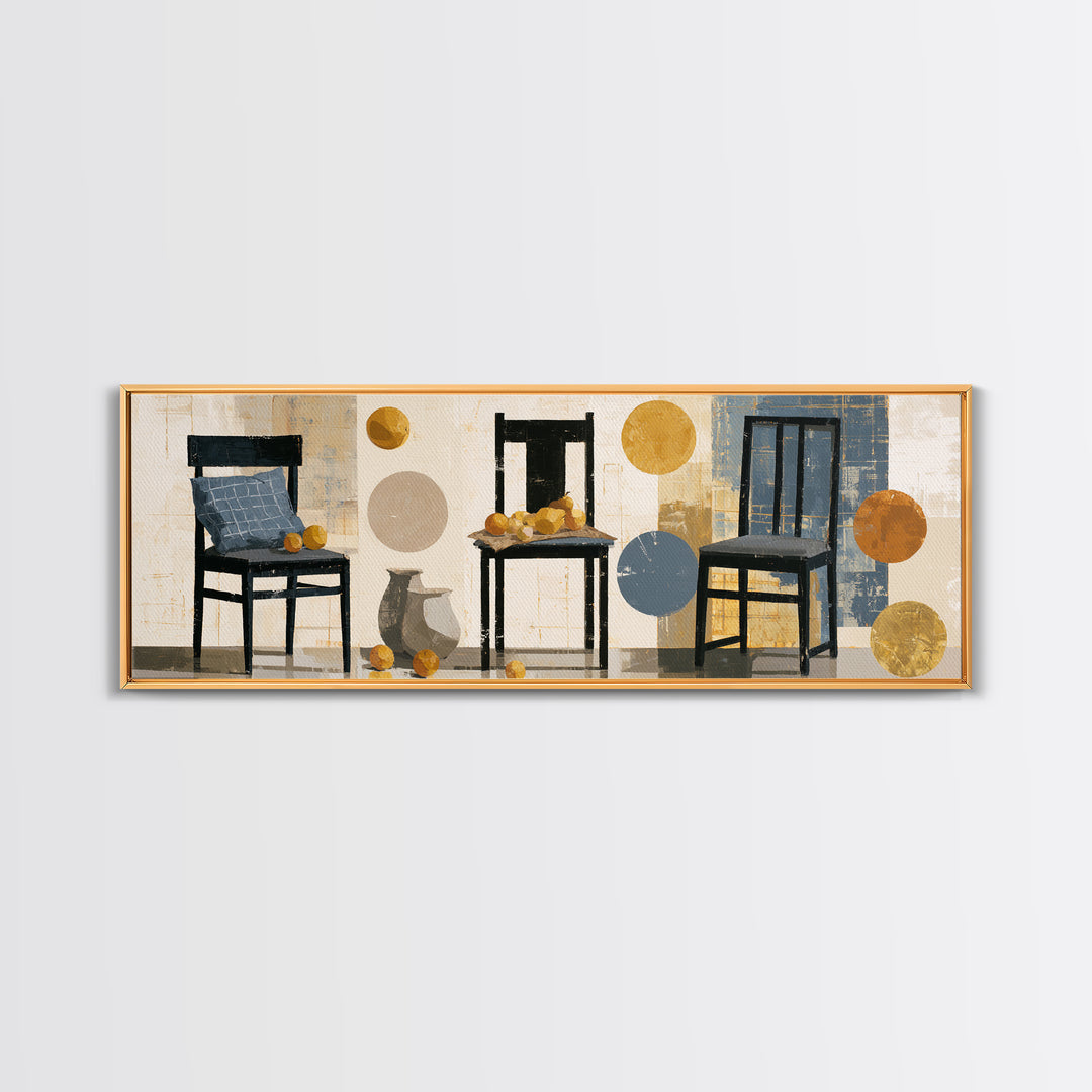 Whimsical Chair Still Life Canvas Print, Eclectic Art, Modern Decor, Living Room Decor, Fine Art, Eclectic, Wall Decor, ECL-3x1-6