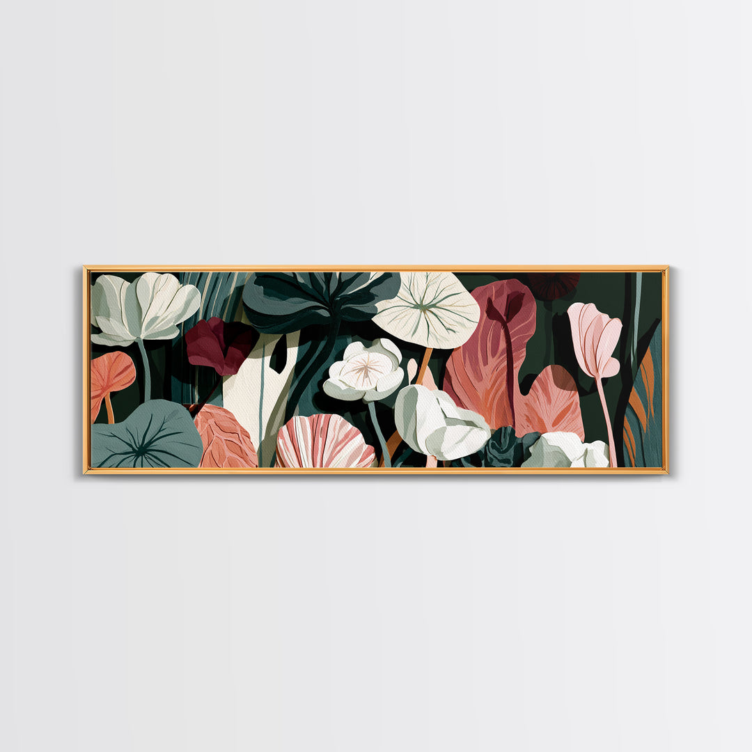 Matisse Inspired Cutouts with Botanical Details Canvas Print, Eclectic Art, Living Room Decor, Watercolor Art, Eclectic, ECL-3x1-70