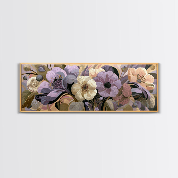 Retro Futurist Vase of Flowers Framed Canvas Print, Eclectic Art, Gallery Decor, Living Room Decor, Fine Art, Eclectic, ECL-3x1-74