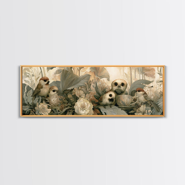 Odd Dream Garden Framed Canvas Print, Eclectic Art, Wall Art, Living Room Decor, Watercolor Art, Eclectic, Printables, ECL-3x1-81