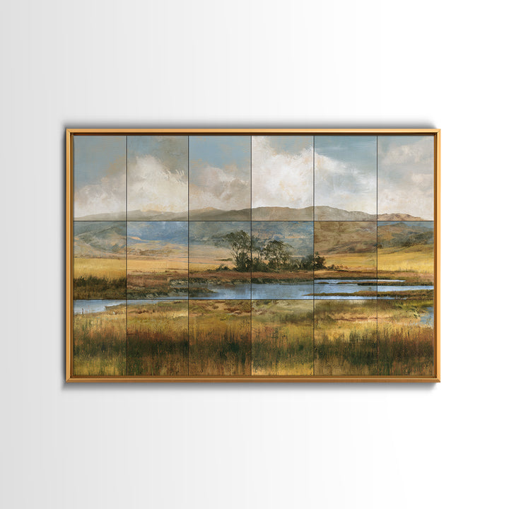 Bohemian Patchwork Landscape Canvas Print, Eclectic Art, Fine Art Print, Living Room Decor, Fine Art, Eclectic, Digital Prints, ECL-3x2-4