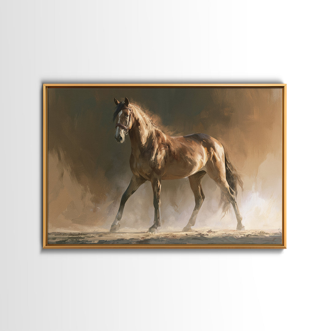 Dressage Horse in Refined Classical Pose Canvas Print, Equestrian Art, Living Room Decor, Equestrian, Farmhouse Wall Art, EQU-3x2-62