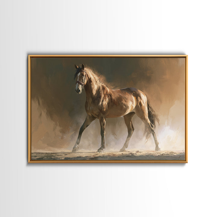 Dressage Horse in Refined Classical Pose Canvas Print, Equestrian Art, Living Room Decor, Equestrian, Farmhouse Wall Art, EQU-3x2-62