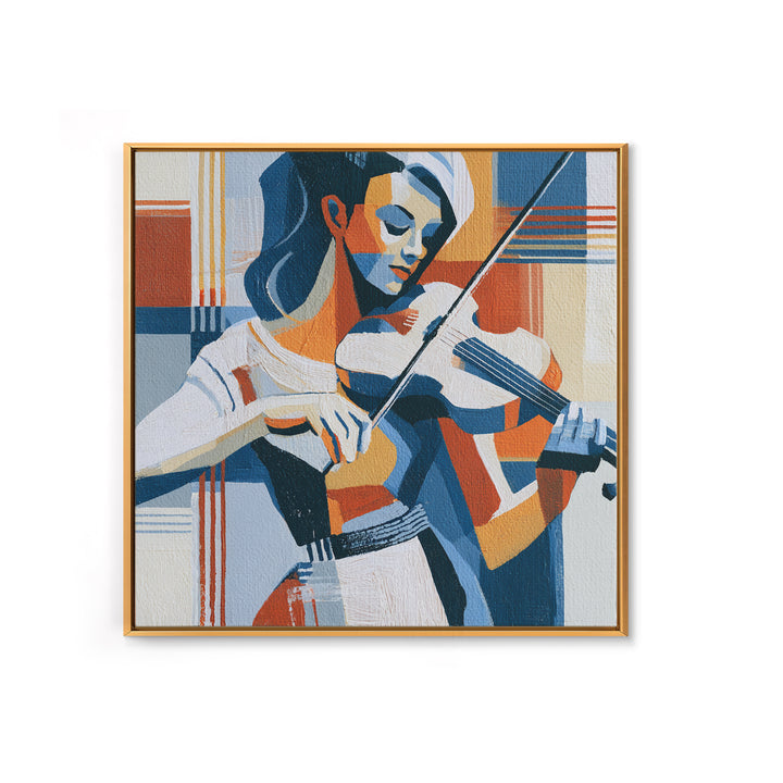 Violinist Painted in Electric Brush Marks Canvas Print, Expressionist Art, Colorful Wall Art, Living Room Decor, Expression, EXP-1x1-13