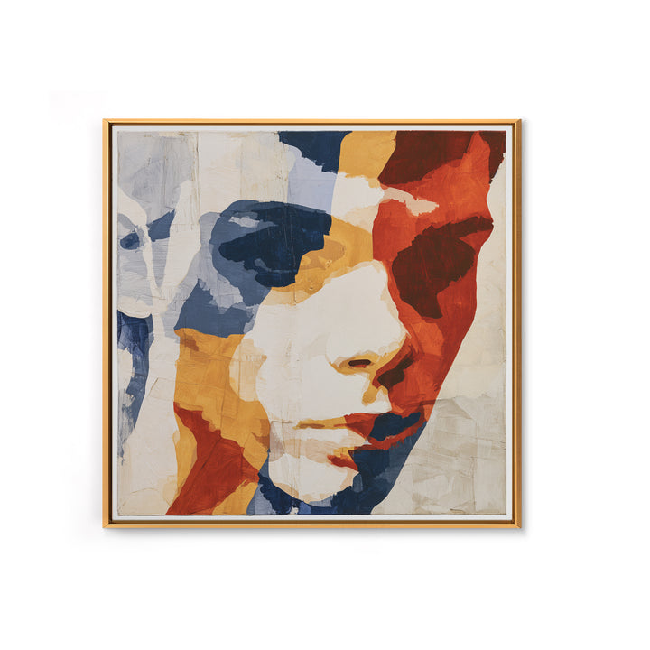 Emotional Portrait with Bold Red and Blue Canvas Print, Expressionist Art, Downloadable Prints, Living Room Decor, Expression, EXP-1x1-26