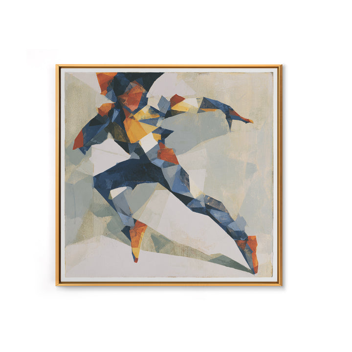 Dancer Figure Fractured into Vibrant Movement Canvas Print, Expressionist Art, Home Decor, Living Room Decor, Expression, EXP-1x1-4