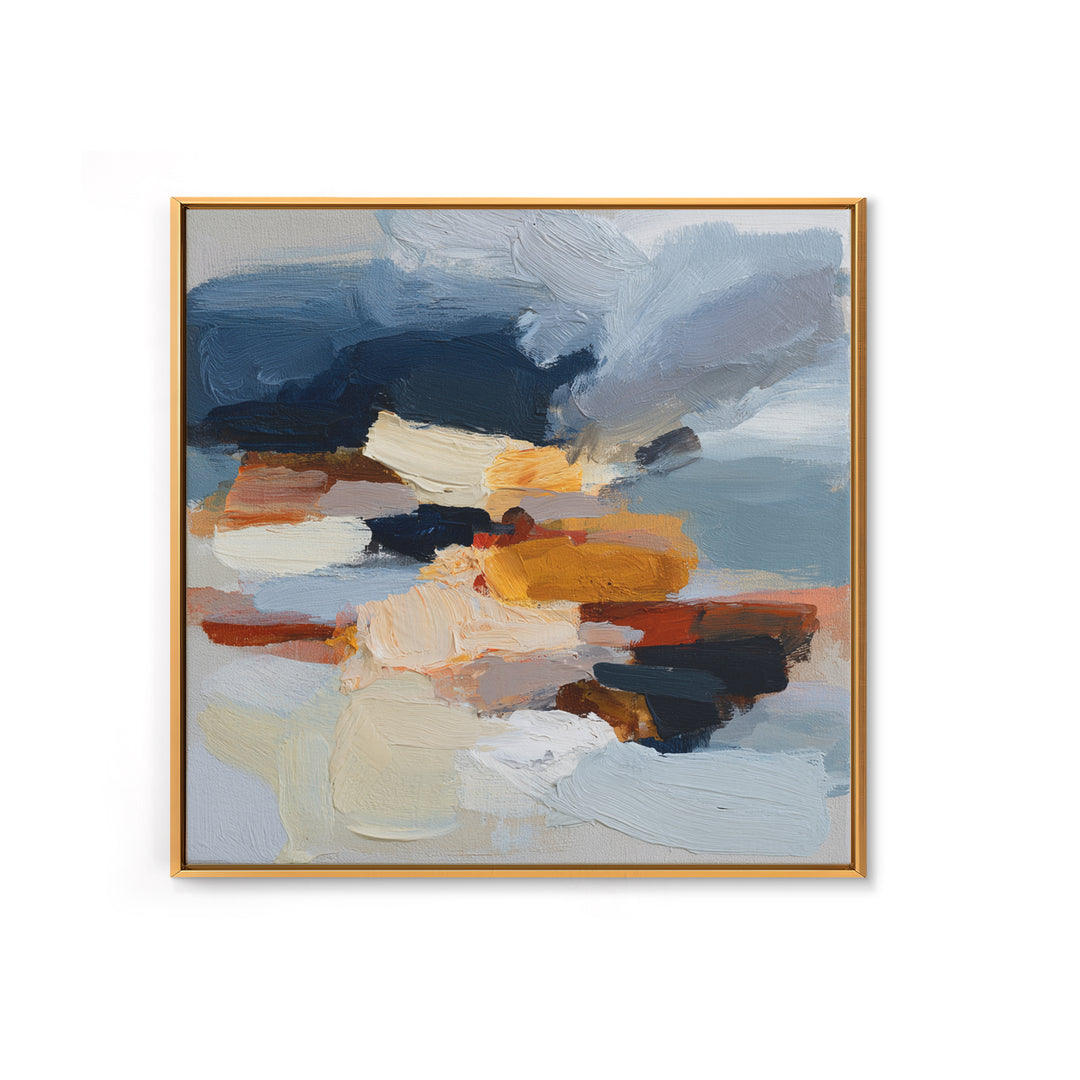 Stormy Landscape Painted Framed Canvas Print, Expressionist Art, Gallery Wall Art, Living Room Decor, Fine Art, Expression, EXP-1x1-51