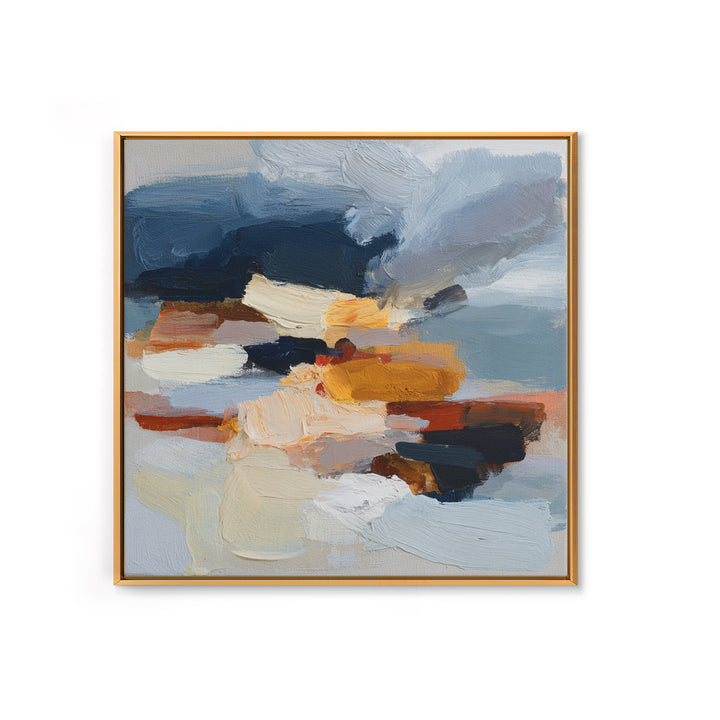 Stormy Landscape Painted Framed Canvas Print, Expressionist Art, Gallery Wall Art, Living Room Decor, Fine Art, Expression, EXP-1x1-51
