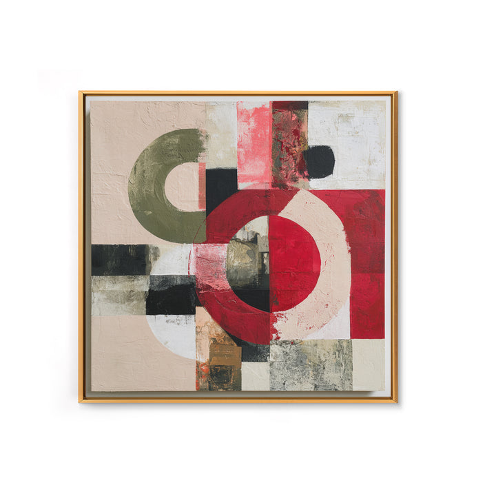 Red Room Interior Abstraction Without Realistic Furniture Canvas Print, Expressionist Art, Modern Decor, Living Room Decor, EXP-1x1-67