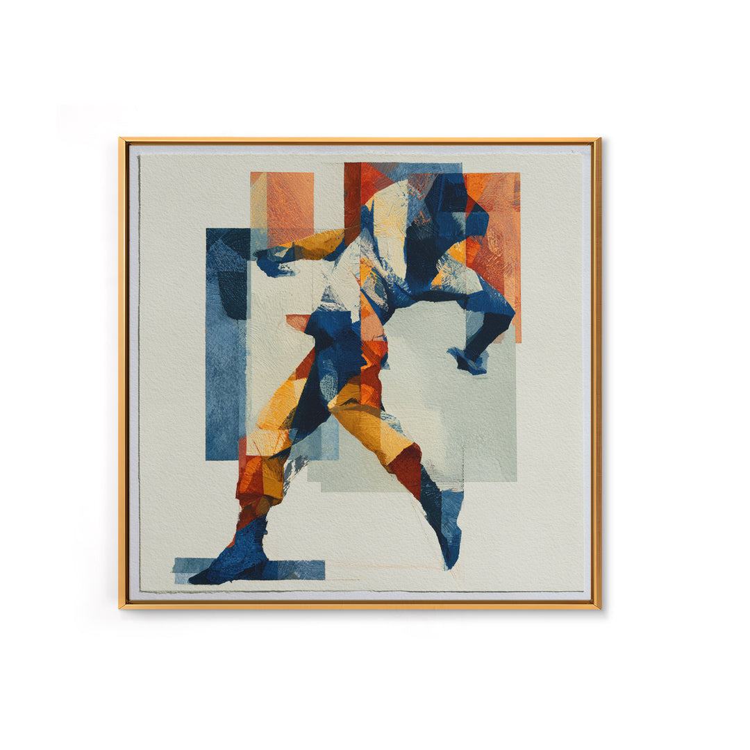 Dancer Figure Fractured into Vibrant Movement Canvas Print, Expressionist Art, Modern Art, Living Room Decor, Oil Painting, EXP-1x1-76