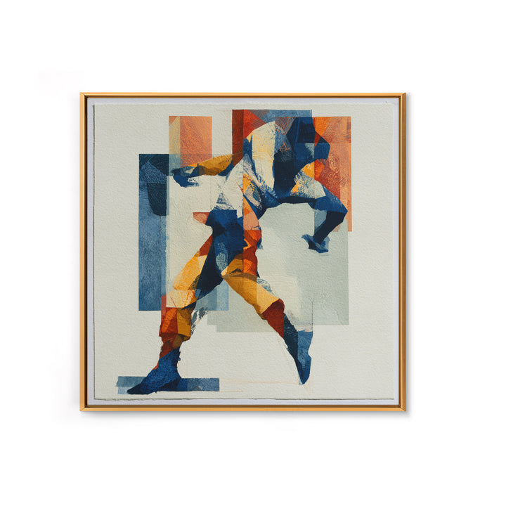 Dancer Figure Fractured into Vibrant Movement Canvas Print, Expressionist Art, Modern Art, Living Room Decor, Oil Painting, EXP-1x1-76
