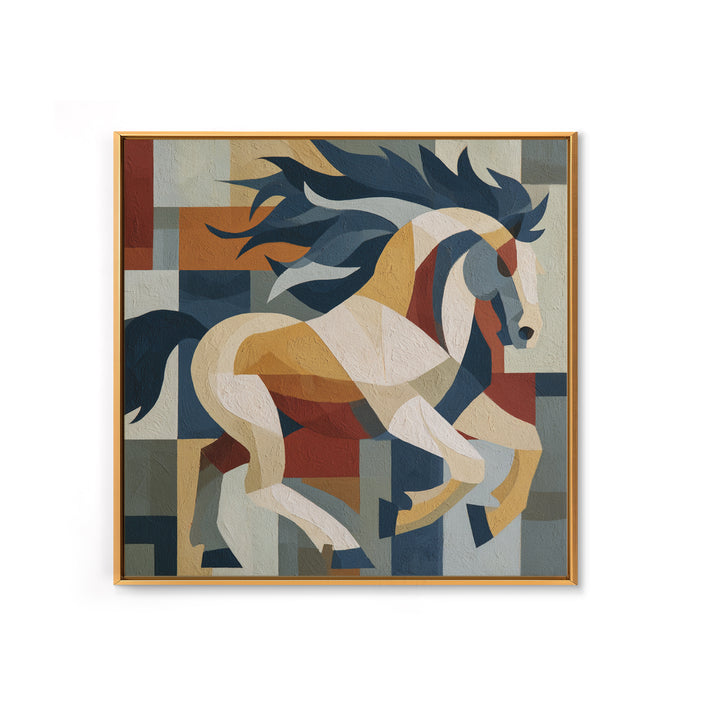 Expressionist Horse in Motion with Wild Mane Canvas Print, Expressionist Art, Boho Decor, Living Room Decor, Oil Painting, EXP-1x1-82