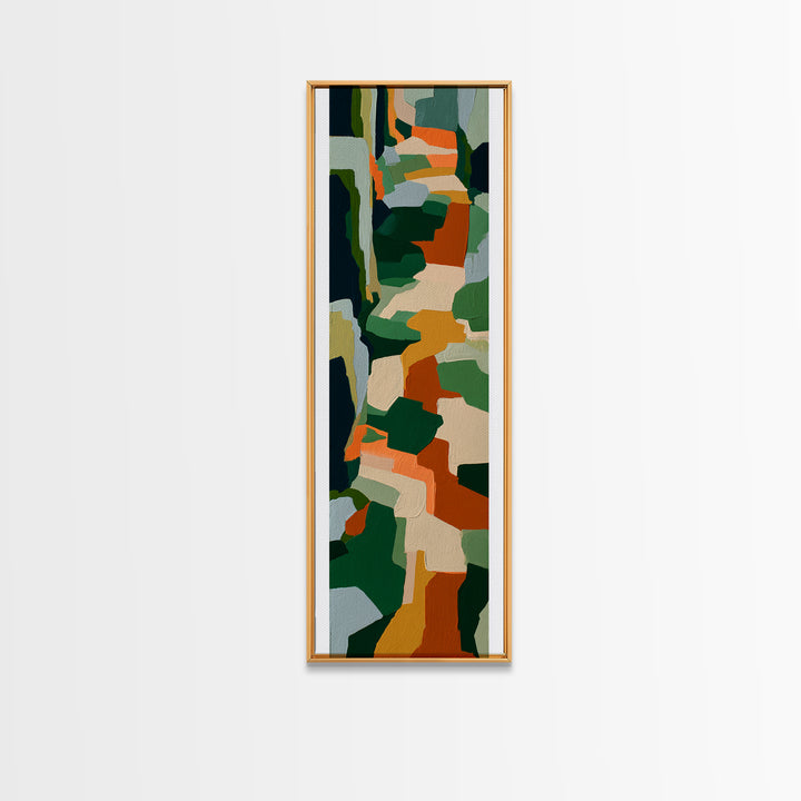Garden Path with Thick Green and Orange Canvas Print, Expressionist Art, Downloadable Prints, Living Room Decor, Expression, EXP-1x3-26