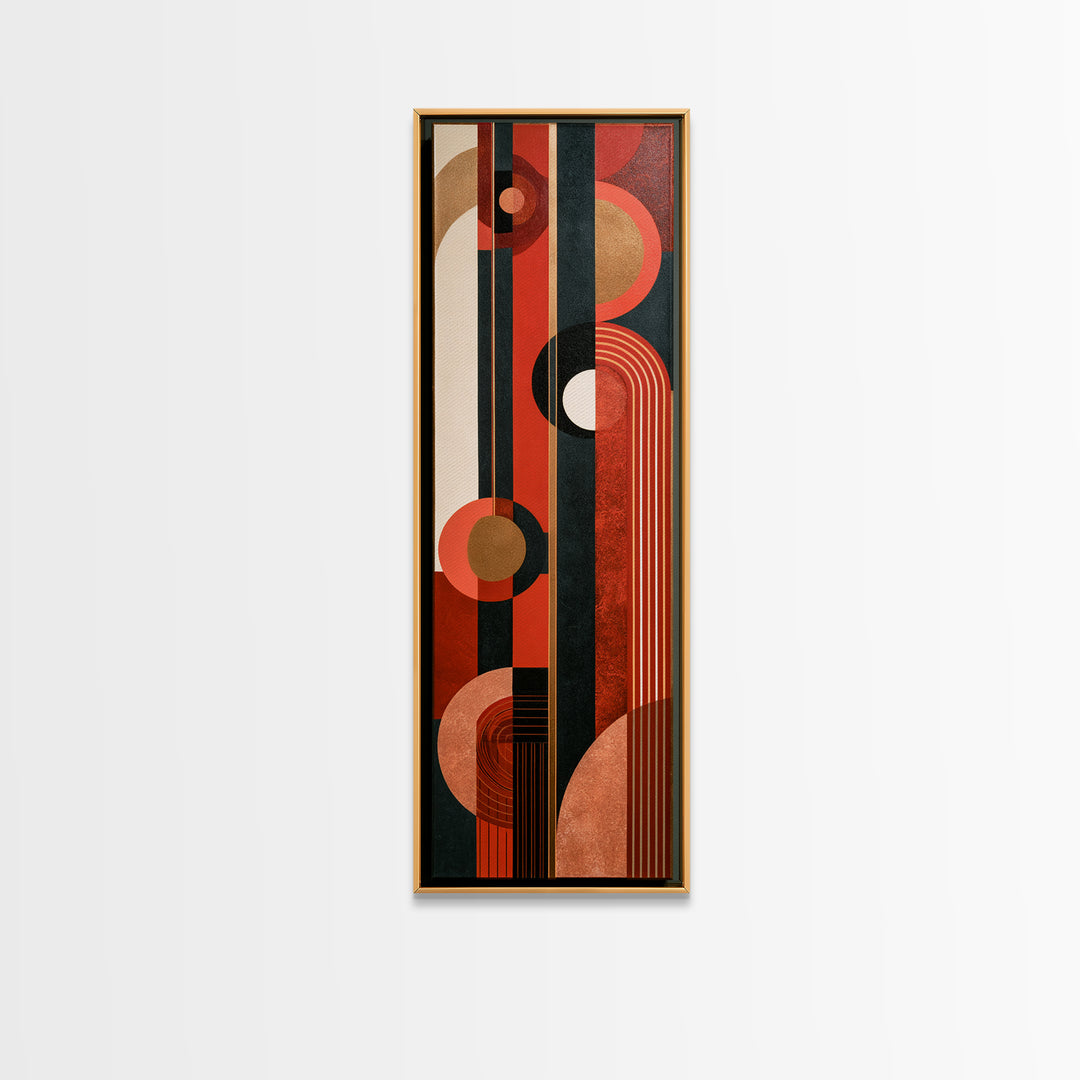 Red Room Interior Abstraction Without Realistic Furniture Canvas Print, Expressionist Art, Living Room Decor, Expression, EXP-1x3-31