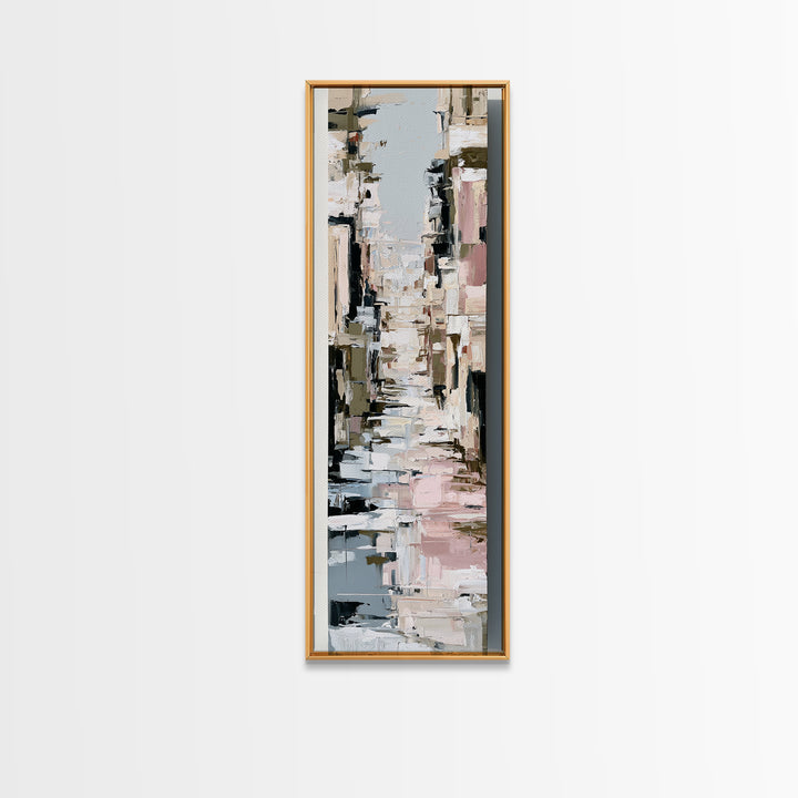 Distorted City Street Canvas Print, Expressionist Art, Minimalist Decor, Living Room Decor, Fine Art, Expression, EXP-1x3-37