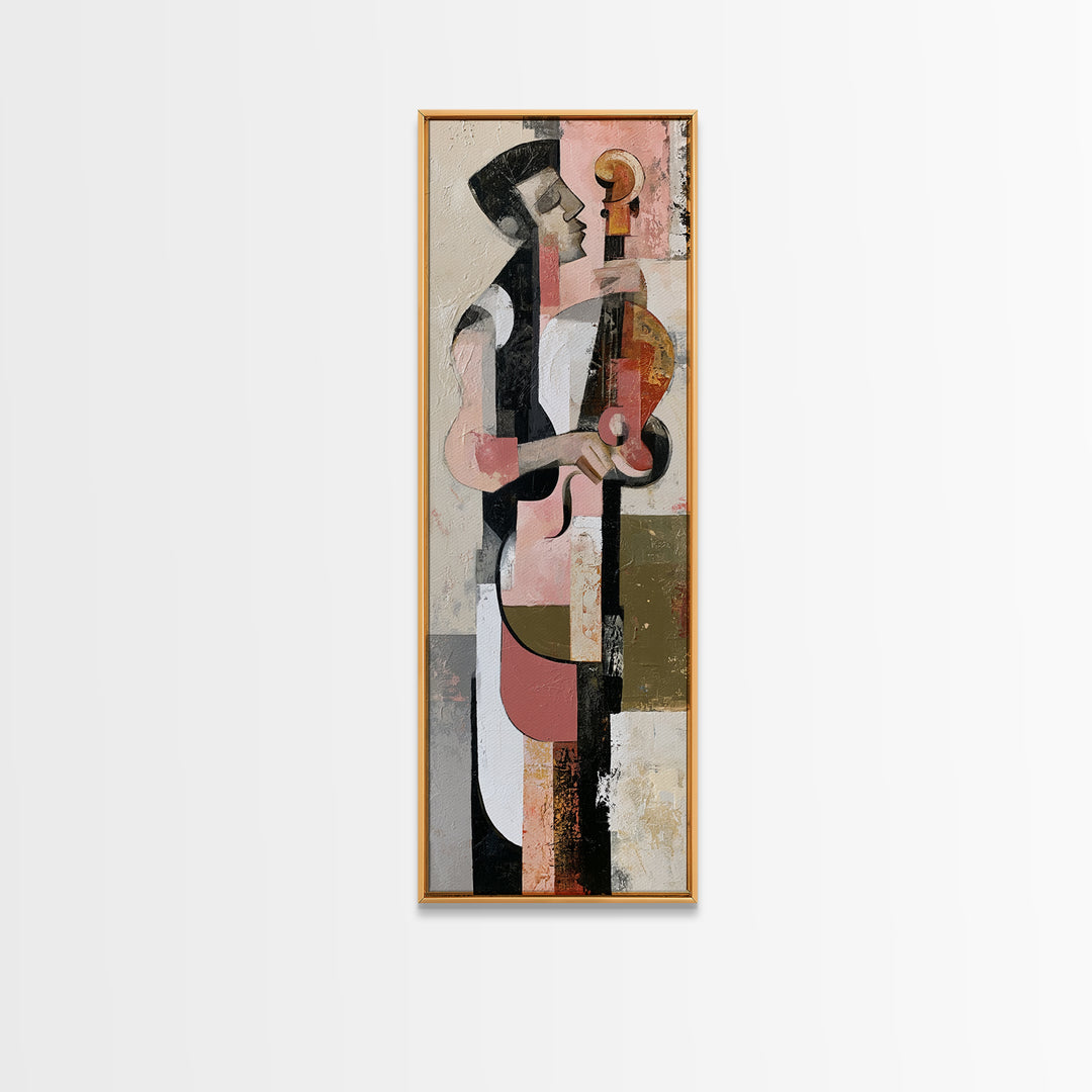 Violinist Painted in Electric Brush Marks Canvas Print, Expressionist Art, Modern Decor, Living Room Decor, Expression, EXP-1x3-49