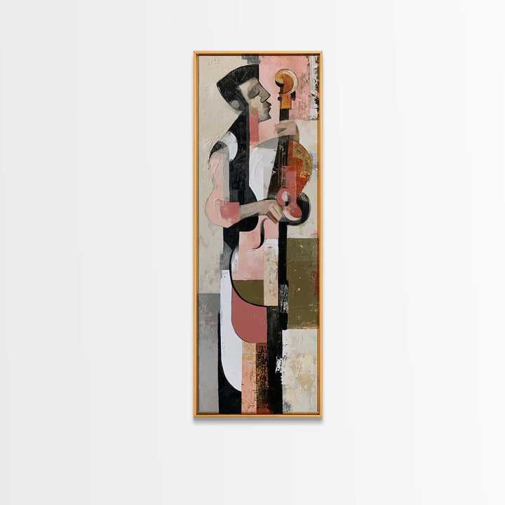 Violinist Painted in Electric Brush Marks Canvas Print, Expressionist Art, Modern Decor, Living Room Decor, Expression, EXP-1x3-49