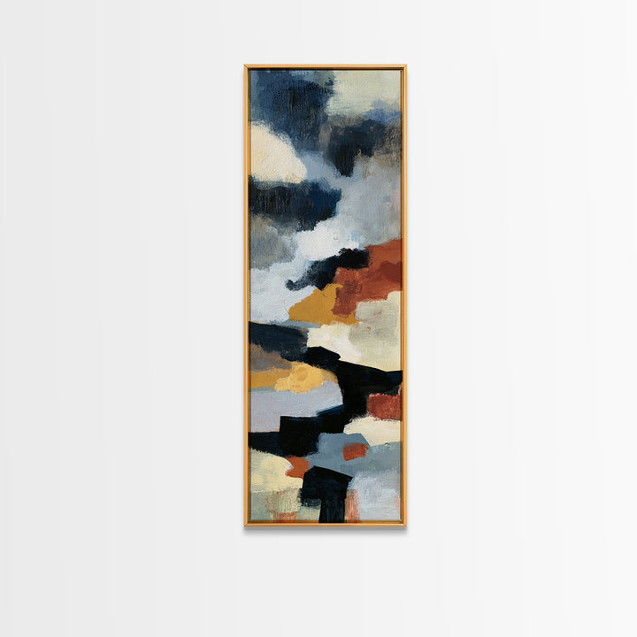 Storm Clouds Above Sharp Black Rooftops Canvas Print, Expressionist Art, Moody Wall Art, Living Room Decor, Abstract Art, EXP-1x3-51
